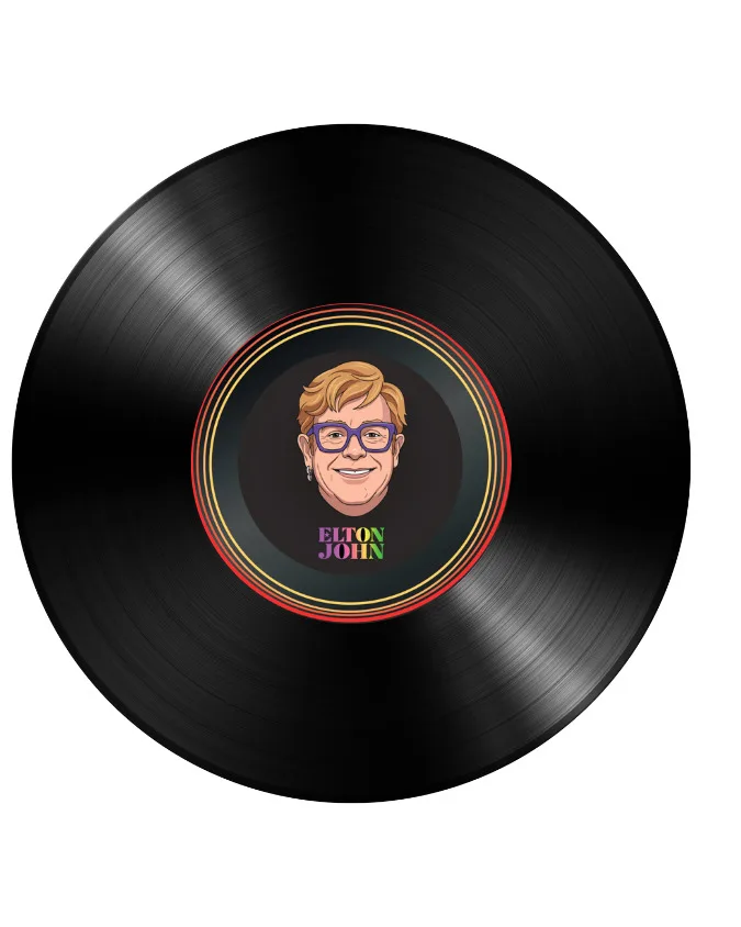 Discos de Vinil Decorativos Retrô para Parede – Elton John