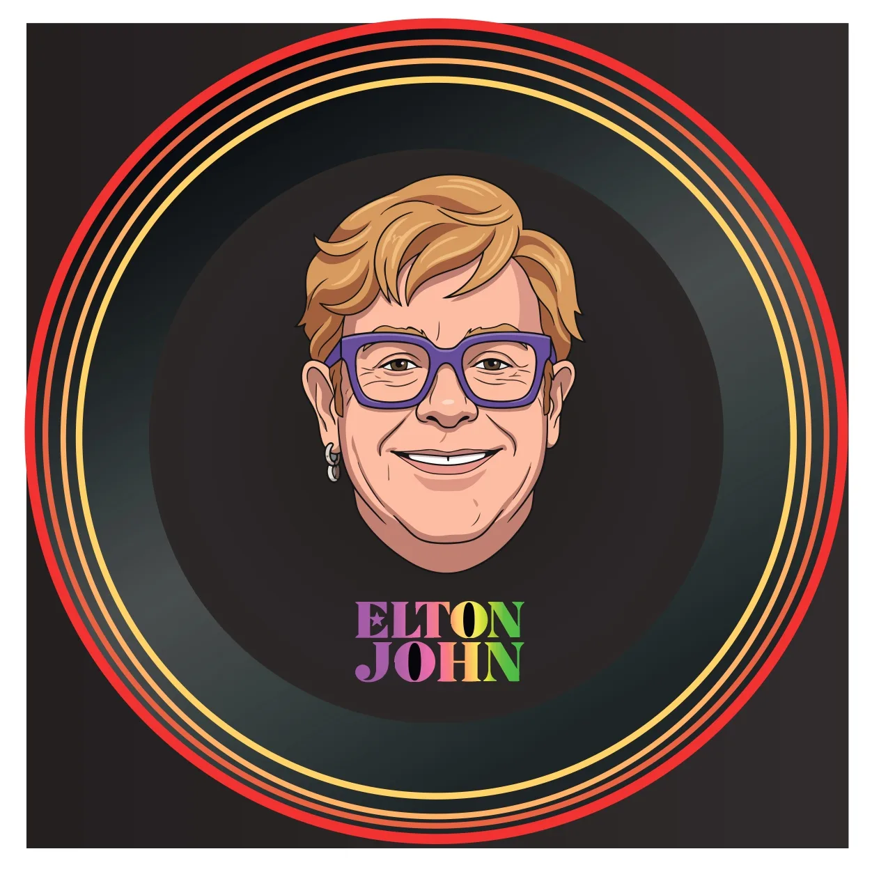 Discos de Vinil Decorativos Retrô para Parede - Elton John - Imagem 2