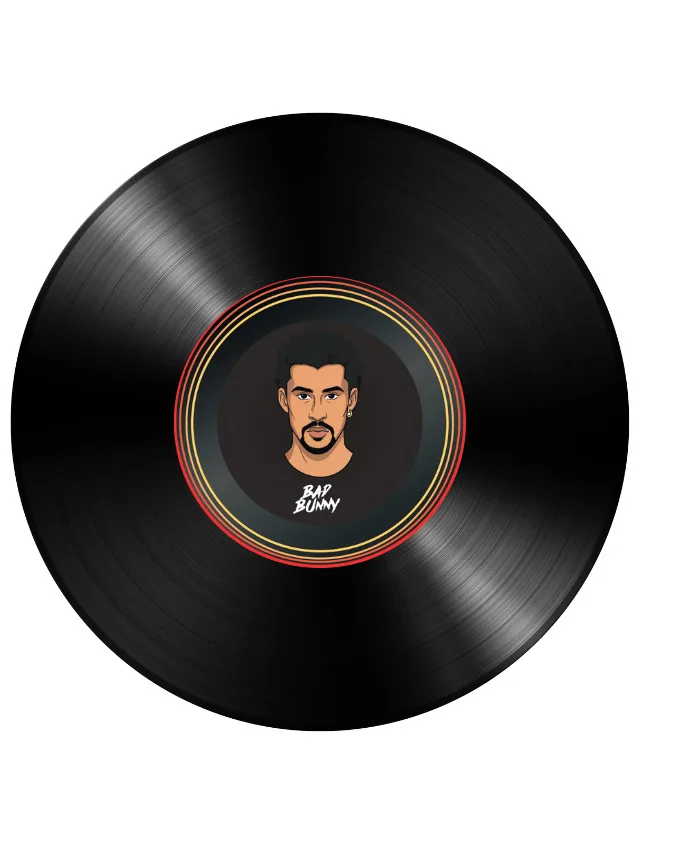 Discos de Vinil Decorativos Retrô para Parede – Bad Bunny