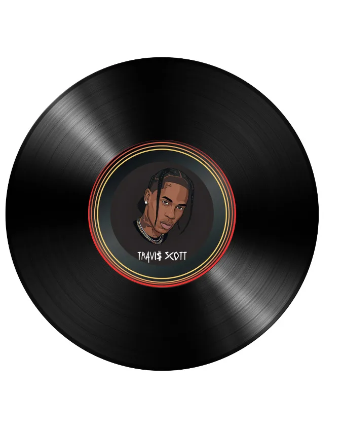 Discos de Vinil Decorativos Retrô para Parede – Travis Scott